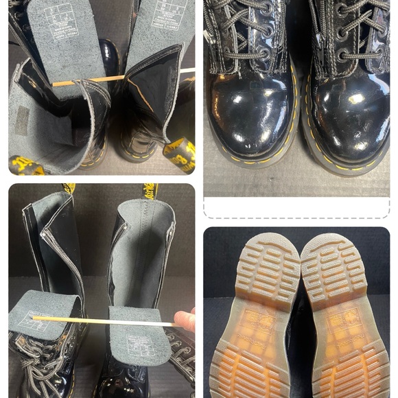 Double Zipper Dr Martens Patent Leather 14 Hole Tall Boots UK 3 US 5 - Picture 13 of 15